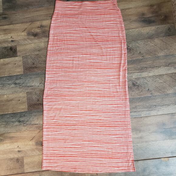 Ann Taylor LOFT Striped Stretchy Maxi Skirt XXS Jersey Knit Pull On Long Soft - Picture 1 of 8
